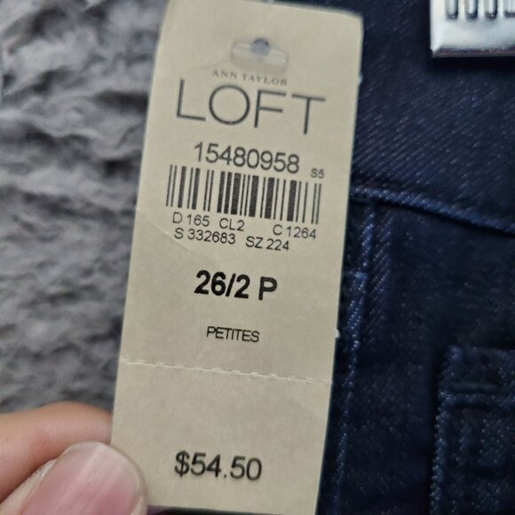 Loft Jeans Womens 2 Petite Indigo Blue Modern Crop Slim Stretch Denim *NWT* - Picture 11 of 15